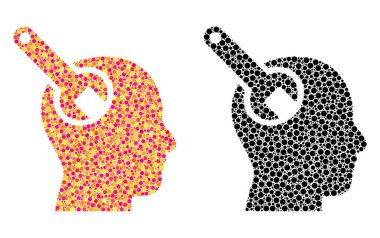 Noktalı beyin aracı mozaik simgeler