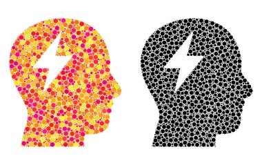 Mozaik simgeler beyin fırtınası noktalı