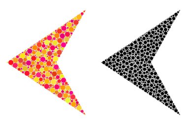 Noktalı ok ucu sol mozaik simgeler