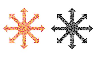 Piksel radyal ok simgeleri mozaik