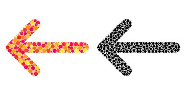 Piksel ok sol mozaik simgeler