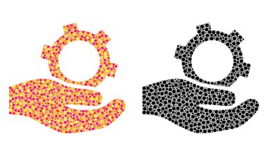 Mühendislik hizmeti mozaik simgelerini piksel