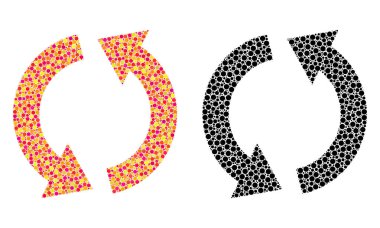 Nokta geri dönüşüm mozaik simgeler