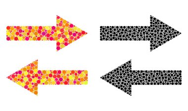 Simgeleri nokta yatay Flip okları mozaik