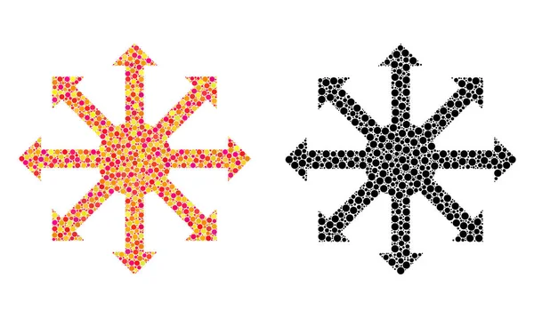 Piksel radyal ok simgeleri mozaik