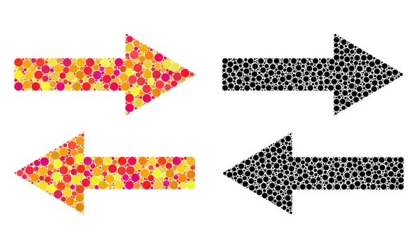 Simgeleri nokta yatay Flip okları mozaik