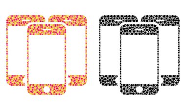 Nokta akıllı telefonlar mozaik simgeler