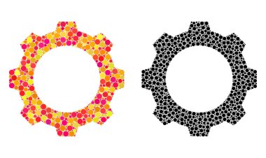 Piksel dişli mozaik simgeler