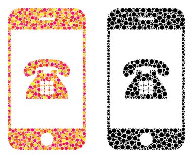 Piksel cep telefonu mozaik simgeler