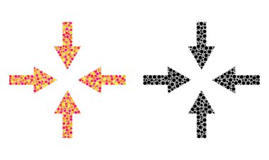 Piksel sıkıştırma ok simgeleri mozaik