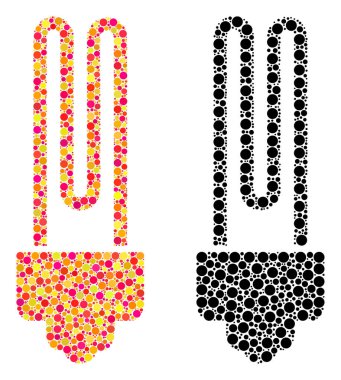 Piksel Floresan ampul mozaik simgeler