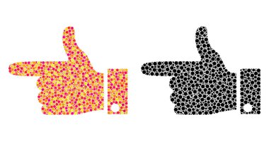 Piksel el işaretçisi sol mozaik simgeler