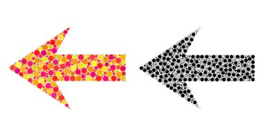 Nokta ok sol mozaik simgeleri