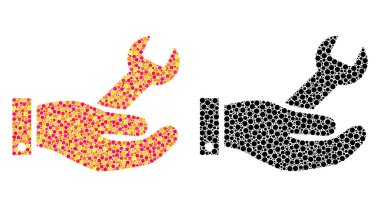 Noktalı onarım hizmeti mozaik simgelerini