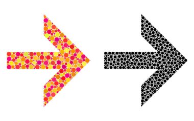 Piksel ok sağ mozaik simgeler