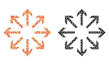 Simgeleri nokta radyal okları mozaik