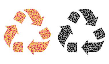 Nokta geri dönüşüm mozaik simgeler