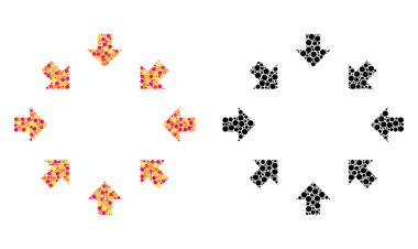 Noktalı kompakt ok simgeleri mozaik