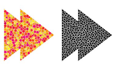 Doğru noktalı hareket ettirin mozaik simgeler