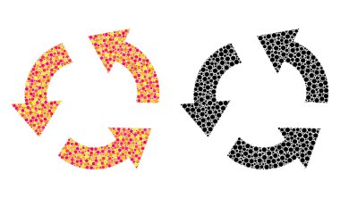 Nokta geri dönüşüm mozaik simgeler