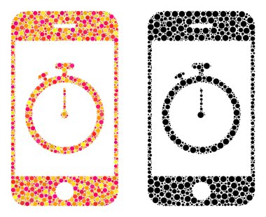 Piksel kronometre Gadget mozaik simgeler