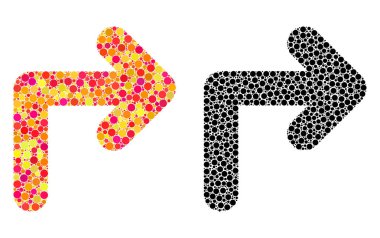 Piksel sağa dön mozaik simgeler