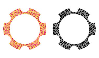 Noktalı dişli çark mozaik simgeler