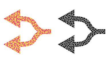 Nokta Split oklar sol mozaik simgeler