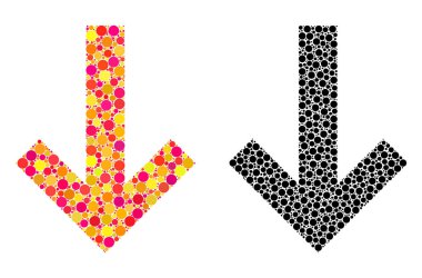 Mozaik simgeler aşağı ok nokta