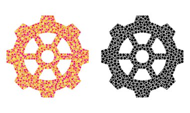 Noktalı dişli mozaik simgeler