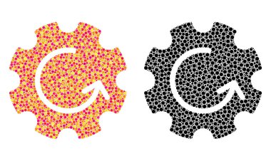 Nokta dişli döndürme mozaik simgeler