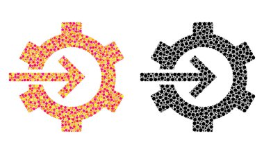 Noktalı Cog tümleştirme mozaik simgeler