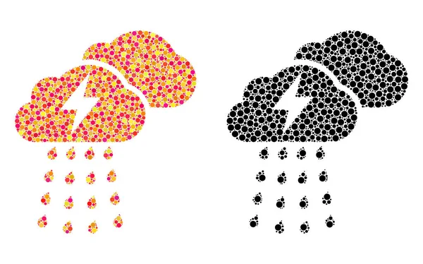 Mozaik simgeleri nokta fırtına bulutlar