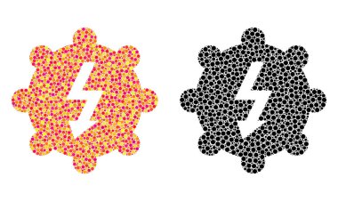 Piksel elektrik Cog Wheel mozaik simgeler