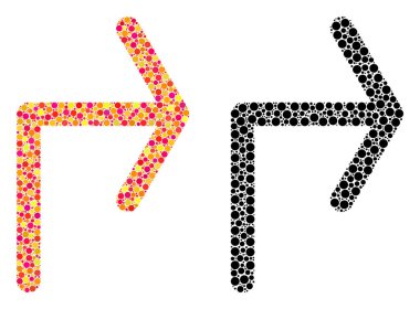 Piksel sağa dön mozaik simgeler