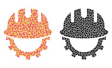 Nokta geliştirme işçisi mozaik simgeler