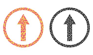 Yuvarlak ok mozaik simgeleri nokta