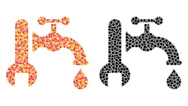 Mozaik simgeler sıhhi tesisat noktalı