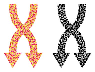 Mozaik simgeler aşağı nokta Shuffle okları