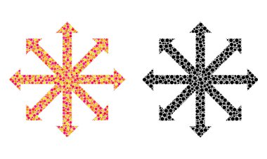 Nokta genişletin okları mozaik simgeler