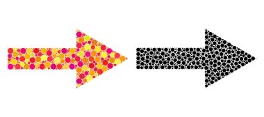 Noktalı ok sağ mozaik simgeler