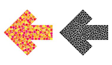 Piksel ok sol mozaik simgeler