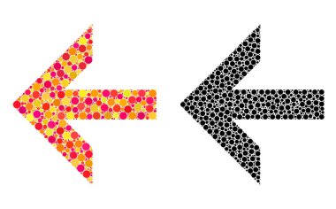 Piksel ok sol mozaik simgeler