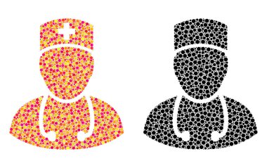 Noktalı Doktor mozaik simgeler