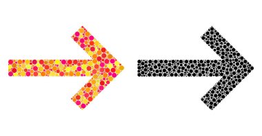 Piksel sağ ok mozaik simgeler