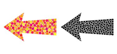 Nokta ok sol mozaik simgeleri