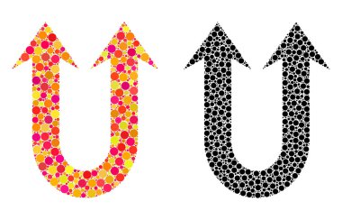 Piksel çift ileri ok mozaik simgeler