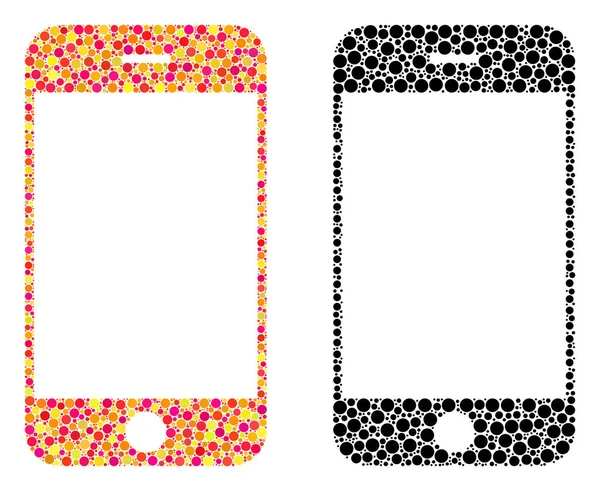 Pixel Smartphone mosaico iconos — Vector de stock