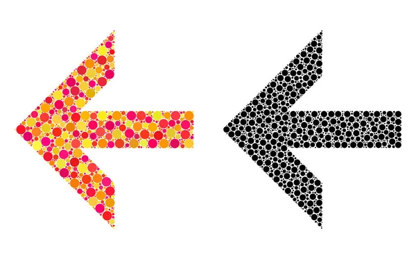 Pixel Flecha izquierda iconos del mosaico — Vector de stock