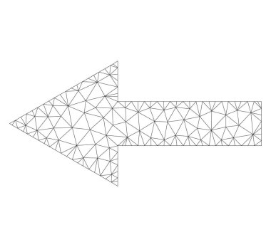 Vektör ok sol simgesi mesh